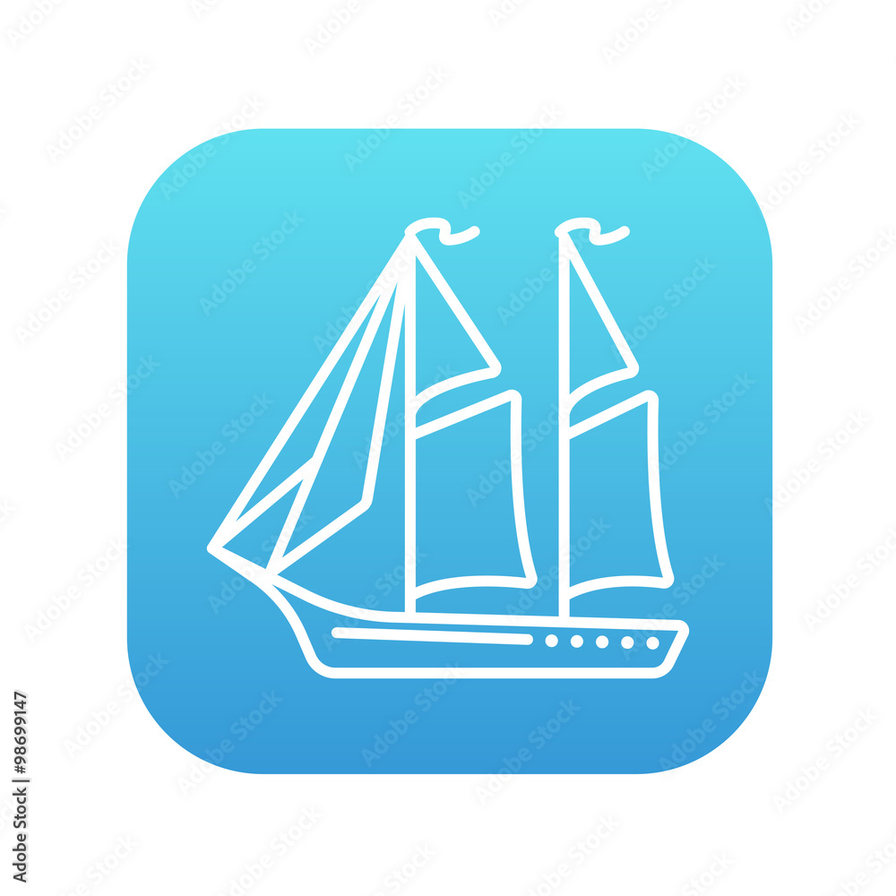 Sailboat line icon. Sailboat line icon.
