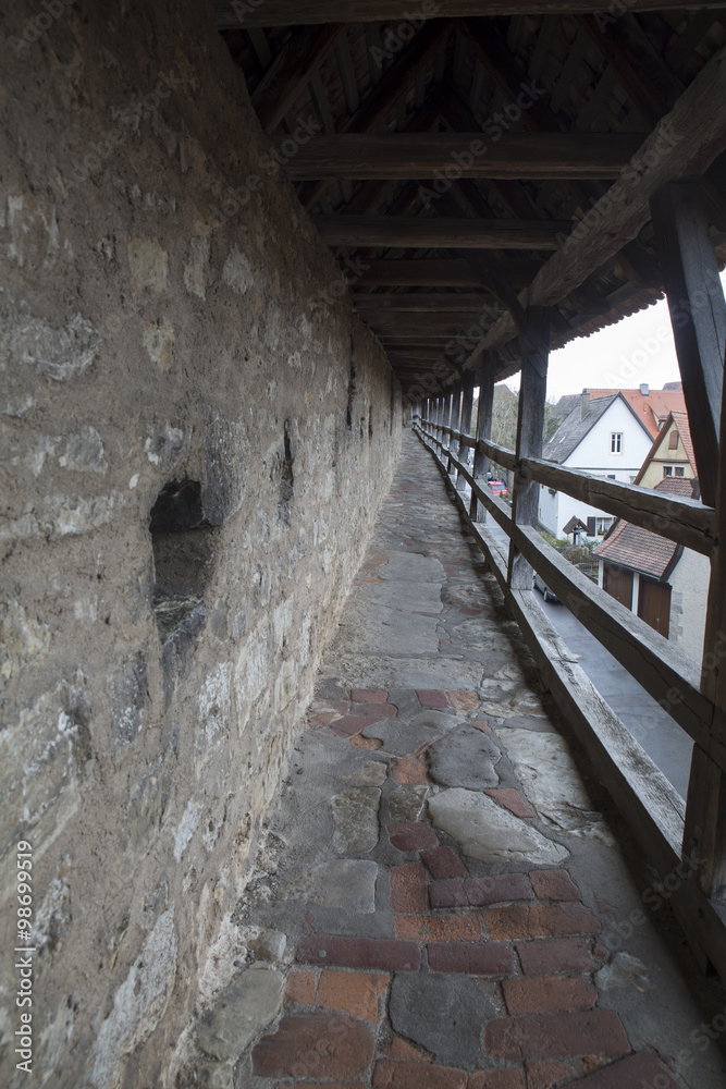 Begehbare Stadtmauer in Rothenburg ob der Tauber