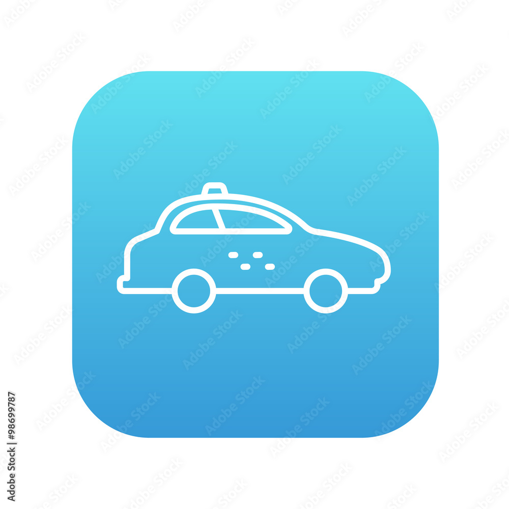 Taxi car line icon.