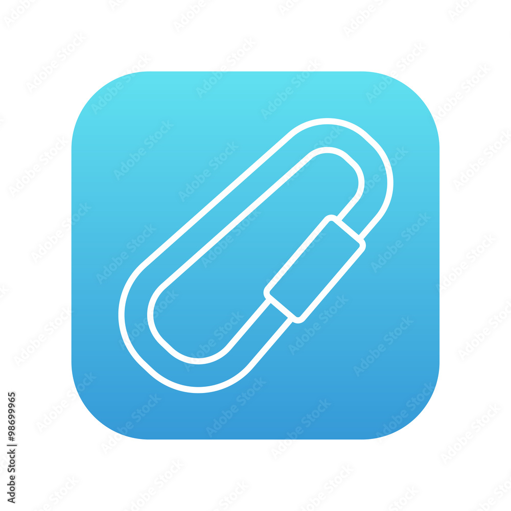 Climbing carabiner line icon. Climbing carabiner line icon.