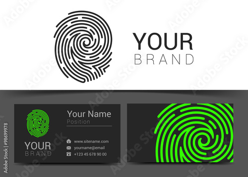 fingerprint logo template icon design elements business card