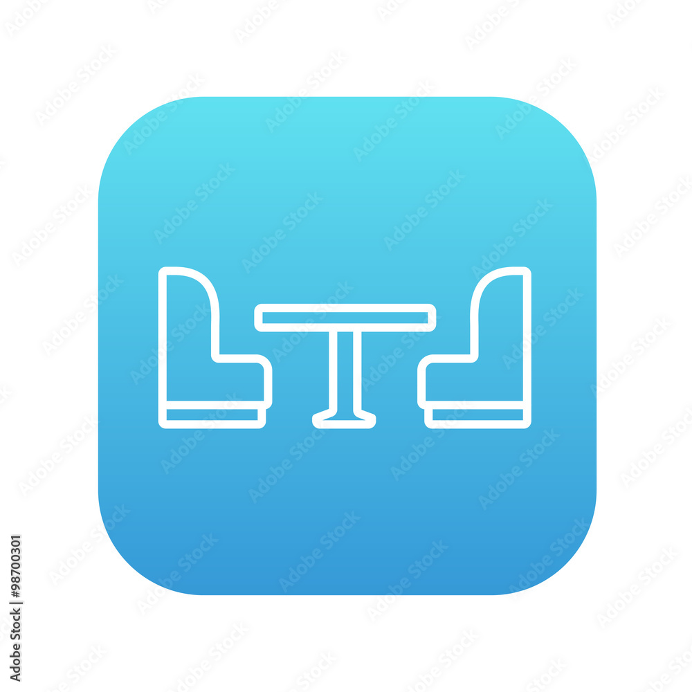 Camping van interior with seating line icon. Camping van interior with seating line icon.