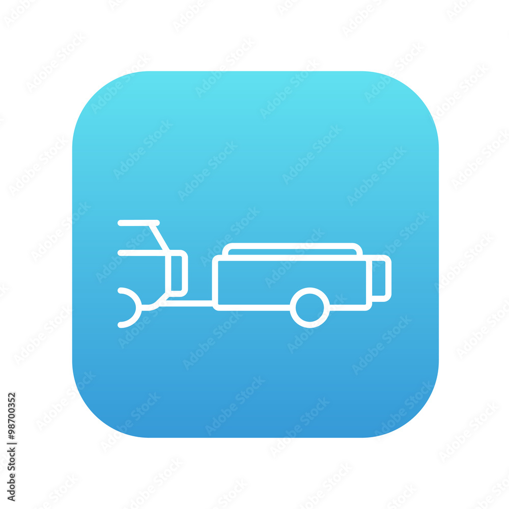 Car with trailer line icon. Car with trailer line icon.