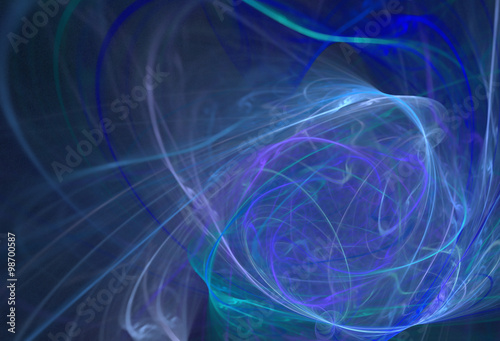 Abstract black background with blue and turquoise nebula texture