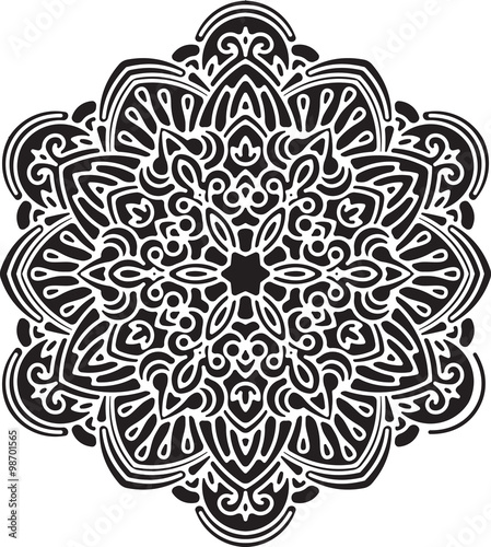 Abstract vector round lace design - mandala  decorative element.