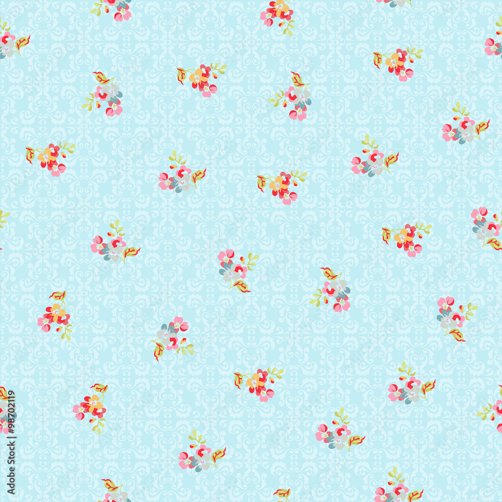 Seamless Pattern with small red roses Seamless Pattern with small red roses