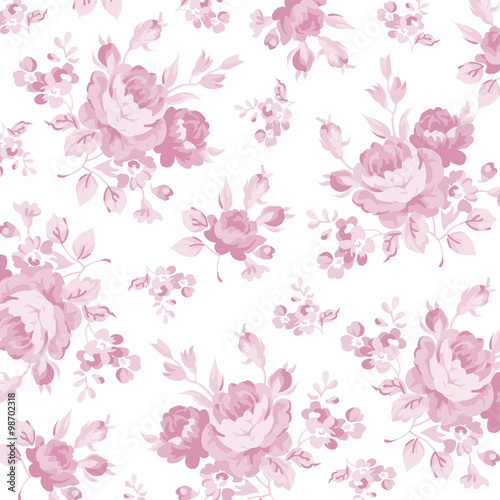 Floral pattern with pink rose