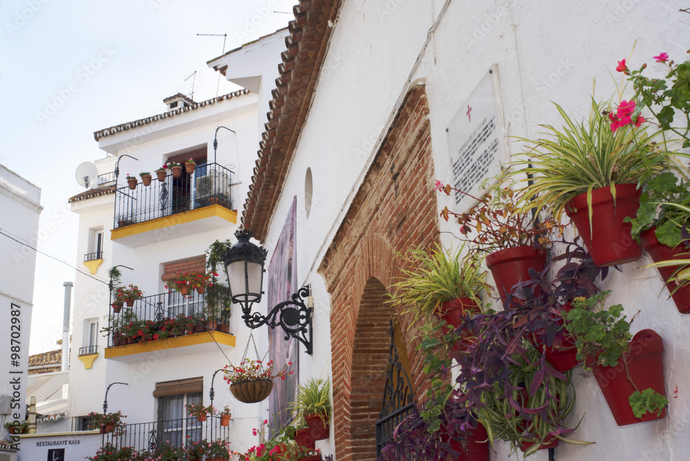 Fototapeta premium The quaint old town in Marbella on the Costa del Sol in Spain
