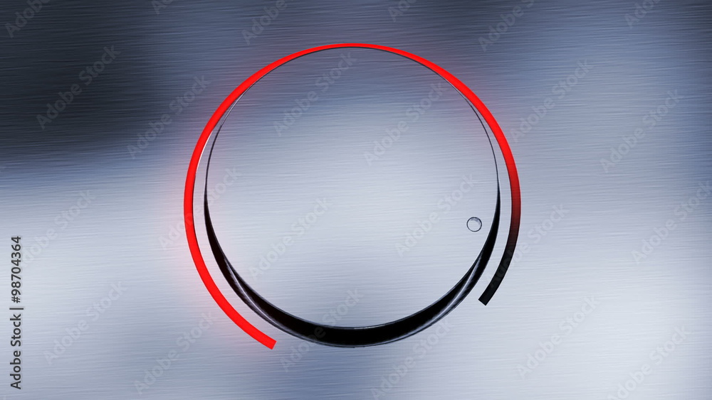Animation of increasing volume by turning up the controlling switch. Closeup. HD