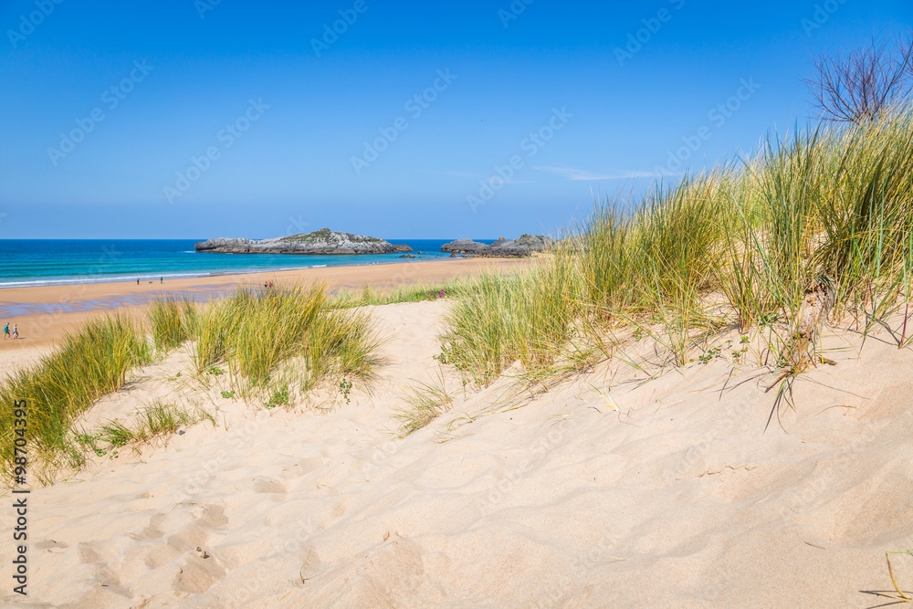 Beach of Helgueras, Noja, Cantabria, Spain Beach of Helgueras, Noja, Cantabria, Spain