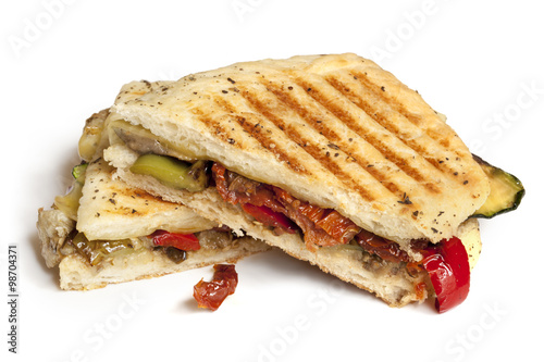 Grilled Vegetable Focaccia Isolated
