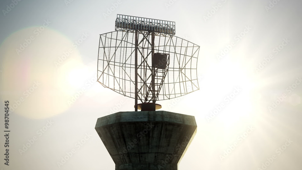 Animation of a rotating radar controlling airport communication. Loopable. HD Animation of a rotating radar controlling airport communication. Loopable. HD