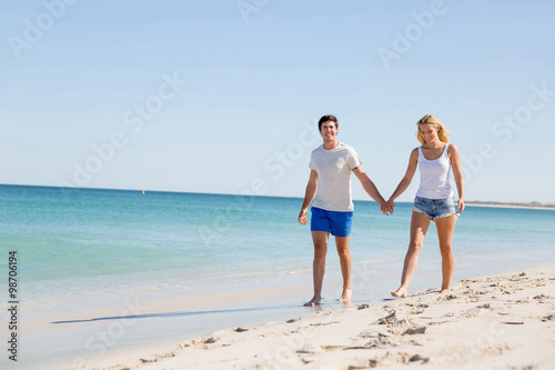 Romantic young couple on the beach