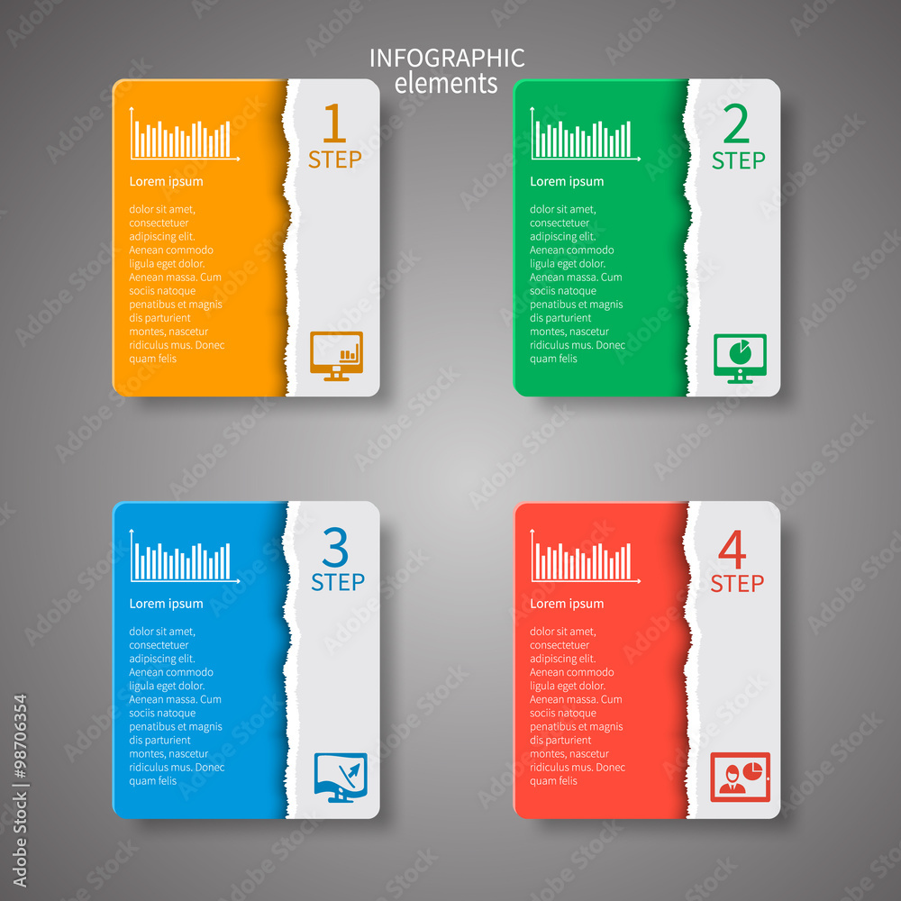 Abstract 3D Paper Infographics
