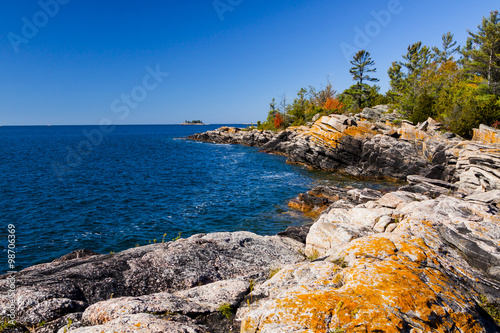 Scenic Shoreline of a Small Island in Northern Ontario