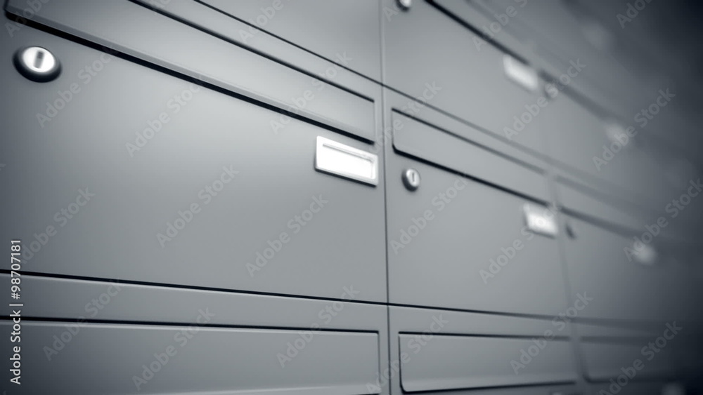 The infinite wall of mailboxes. The correspondence delivery. Loopable. HD The infinite wall of mailboxes. The correspondence delivery. Loopable. HD