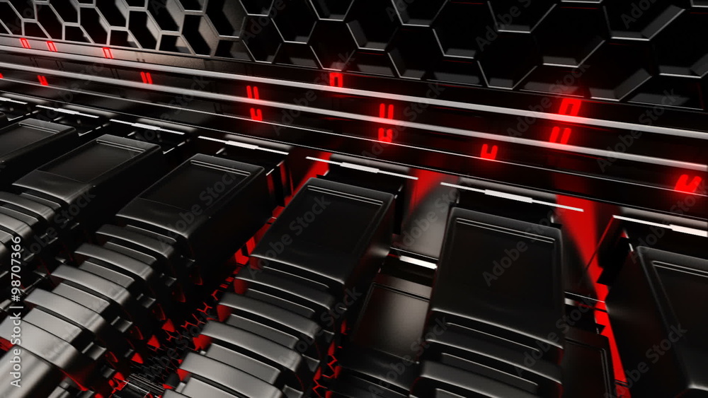 cables connected to the network switch. Orange Led lights