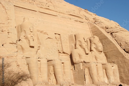 Ramses II Temple facade at Abu Simbel  Egypt