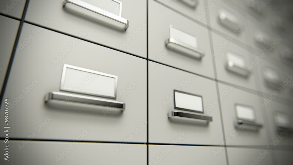 The infinite file cabinet animation focused in the middle point. Loopable. HD The infinite file cabinet animation focused in the middle point. Loopable. HD