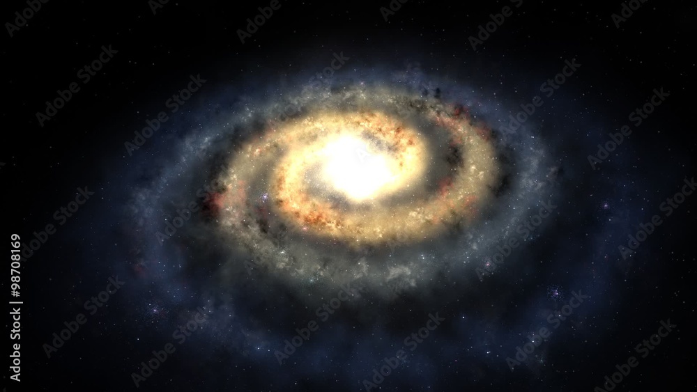 Spectacular view of a glowing galaxy - gravitationally bound system of stars. Spectacular view of a glowing galaxy - gravitationally bound system of stars.