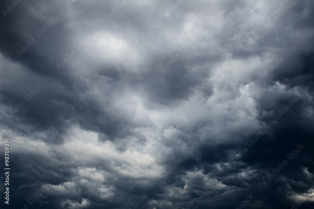 Dark clouds before thunderstorm