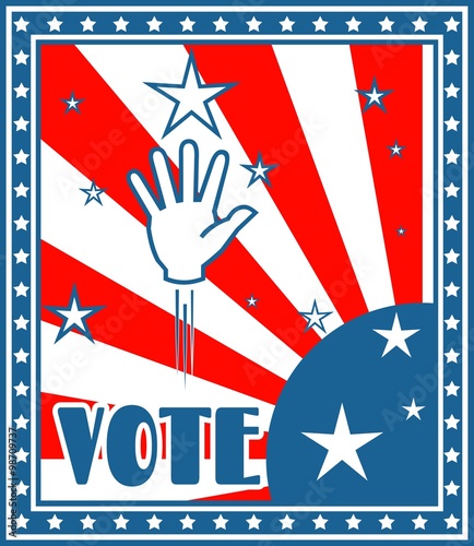 vote text on retro backdrop from usa flag elements