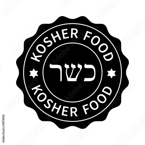 Kosher food stamp, label, sticker or stick flat icon 