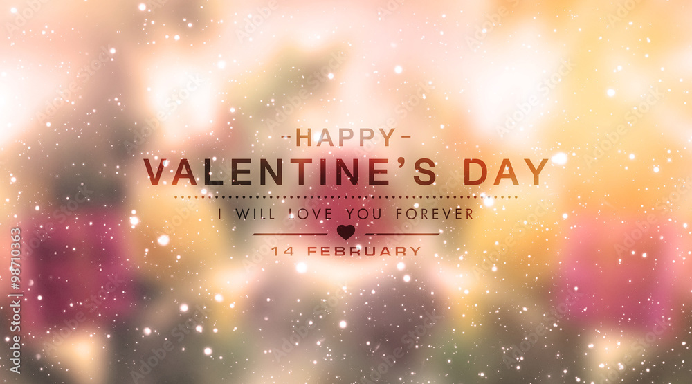 Fototapeta premium Happy valentine day, Blur and Select focus background