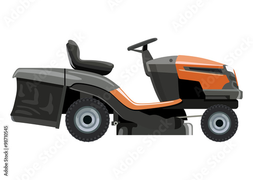 Orange lawn mower