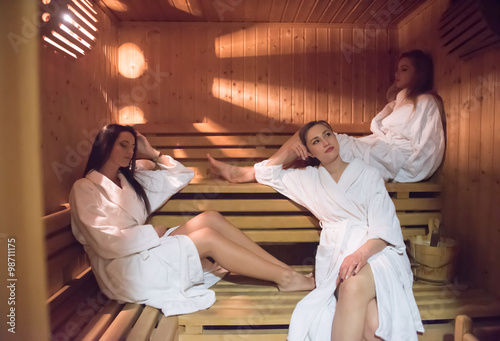 female friends in sauna
