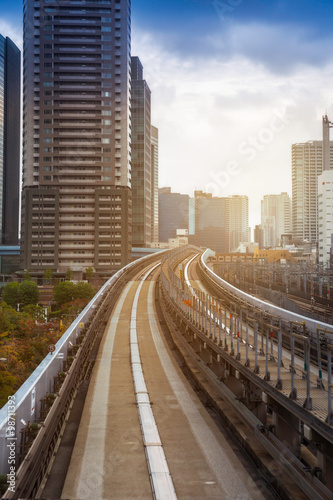 Tokyo cityscape and railway