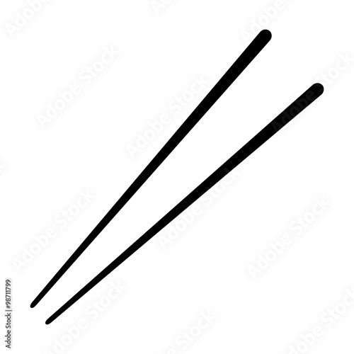 Chopsticks flat icon for food apps and websites photo