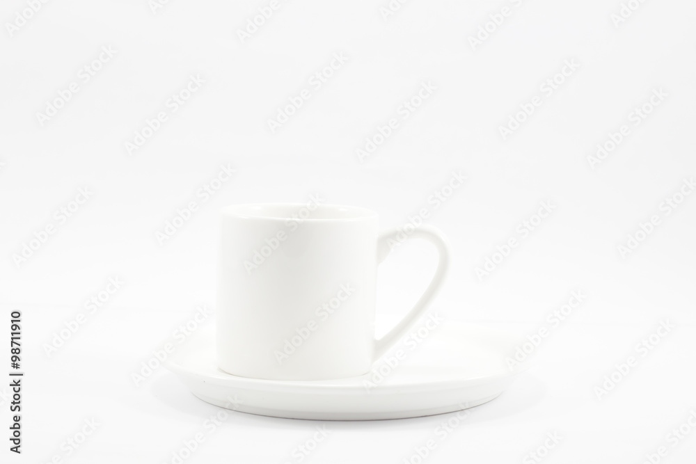 White coffee cup isolated on white background White coffee cup isolated on white background