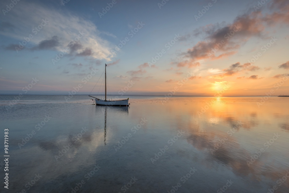 Small fishing boat, on the beach, of Baltic sea, Poland, nature Small fishing boat, on the beach, of Baltic sea, Poland, nature