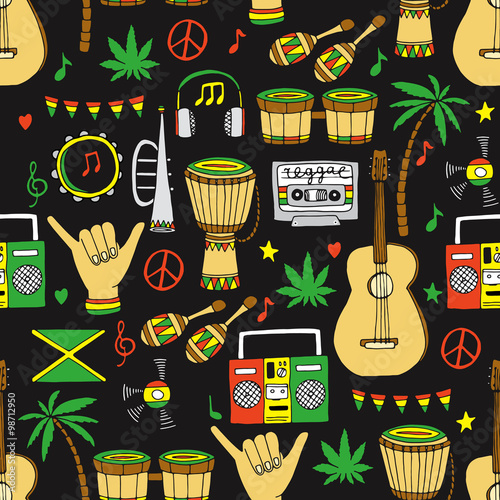 Reggae seamless pattern