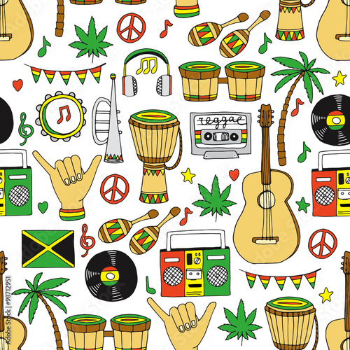 Reggae seamless pattern