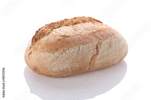 loaf of bread on a white background