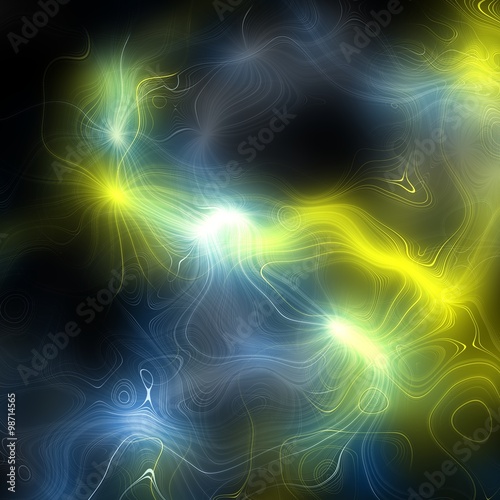 Electrical discharges. Abstract plasma discharge as a background. Psychedelic color image. Abstract bright plasmatic texture on black background. photo