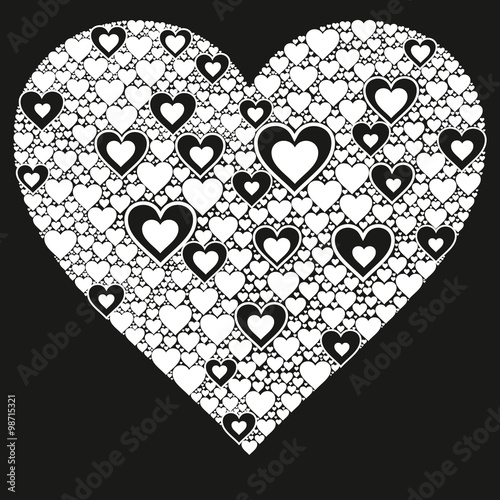 happy valentine background with decorative hearts