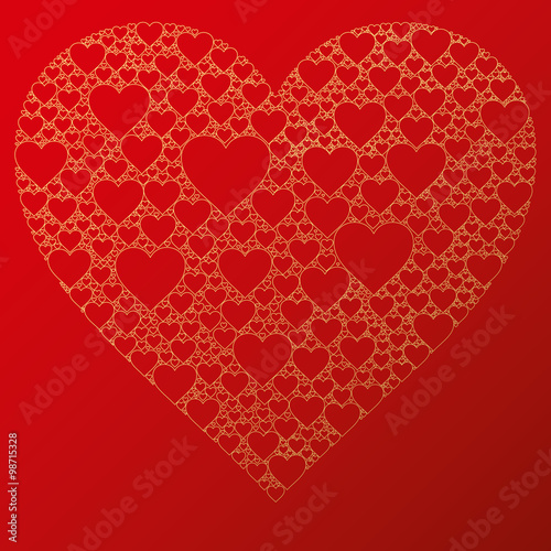 happy valentine background with decorative hearts