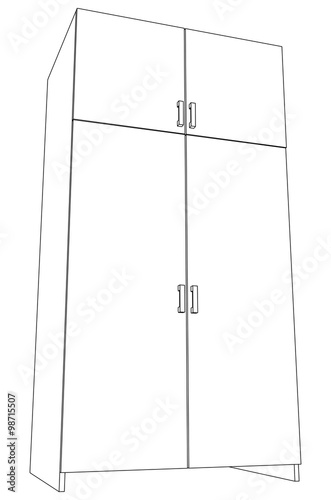 Illustration of closed cabinet