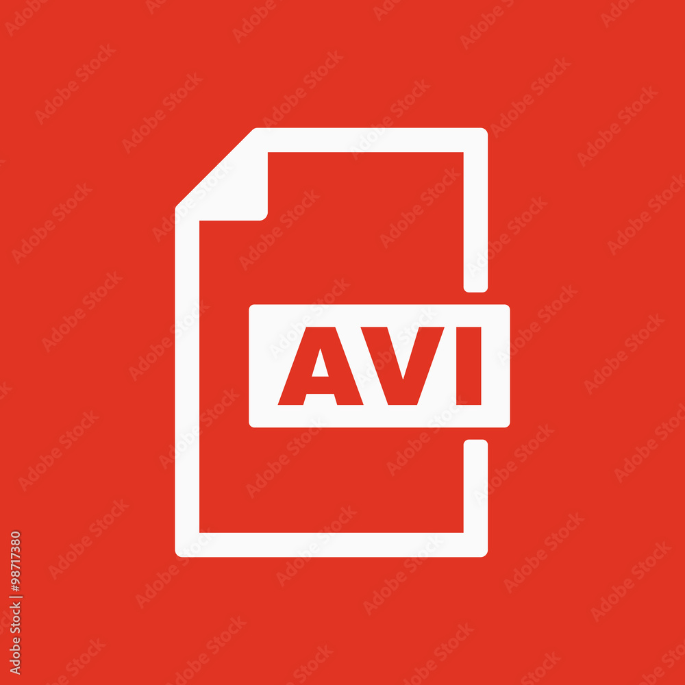 The AVI icon. Video file format symbol. Flat