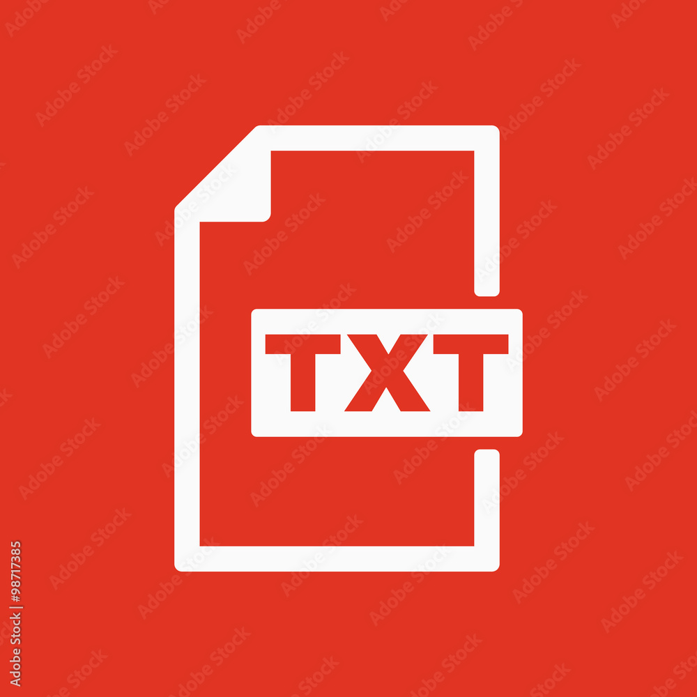The TXT icon. Text file format symbol. Flat The TXT icon. Text file format symbol. Flat