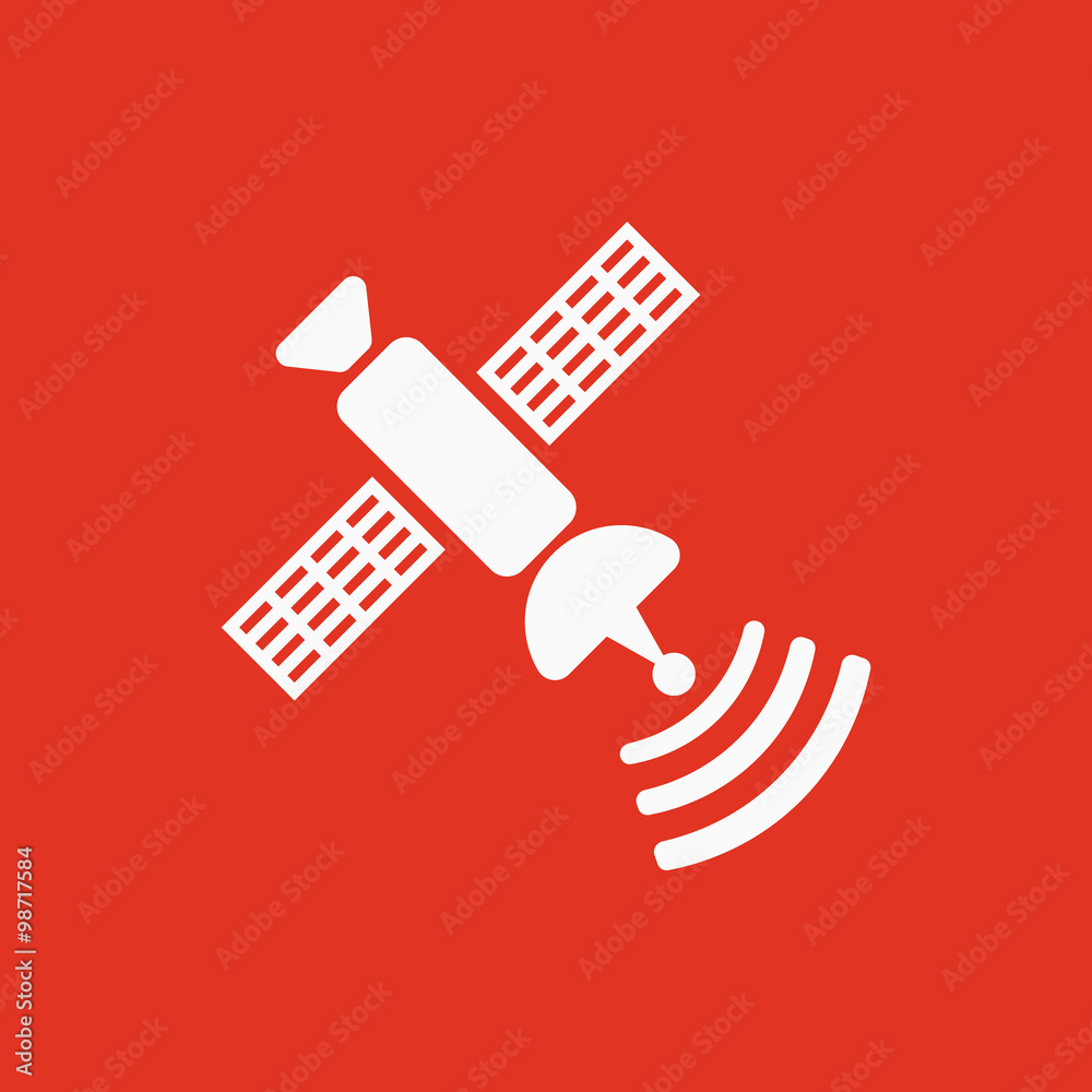 The satellite icon. TV and broadcasting, communication symbol. Flat The satellite icon. TV and broadcasting, communication symbol. Flat
