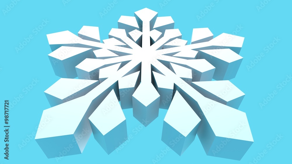 Snowflakes in blue background