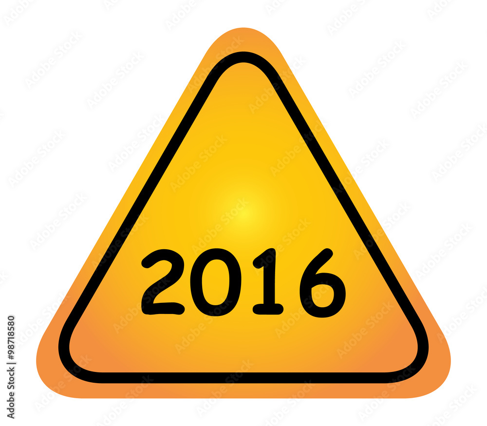 danger sign with year 2016 danger sign with year 2016
