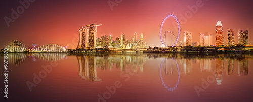 Singapore Skyline and view of Marina Bay