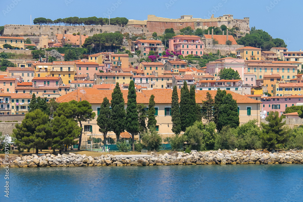 Portoferraio from the sea, Elba island, Tuscany, Italy