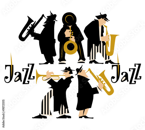 Musicians design concept set with jazz music players and singers.