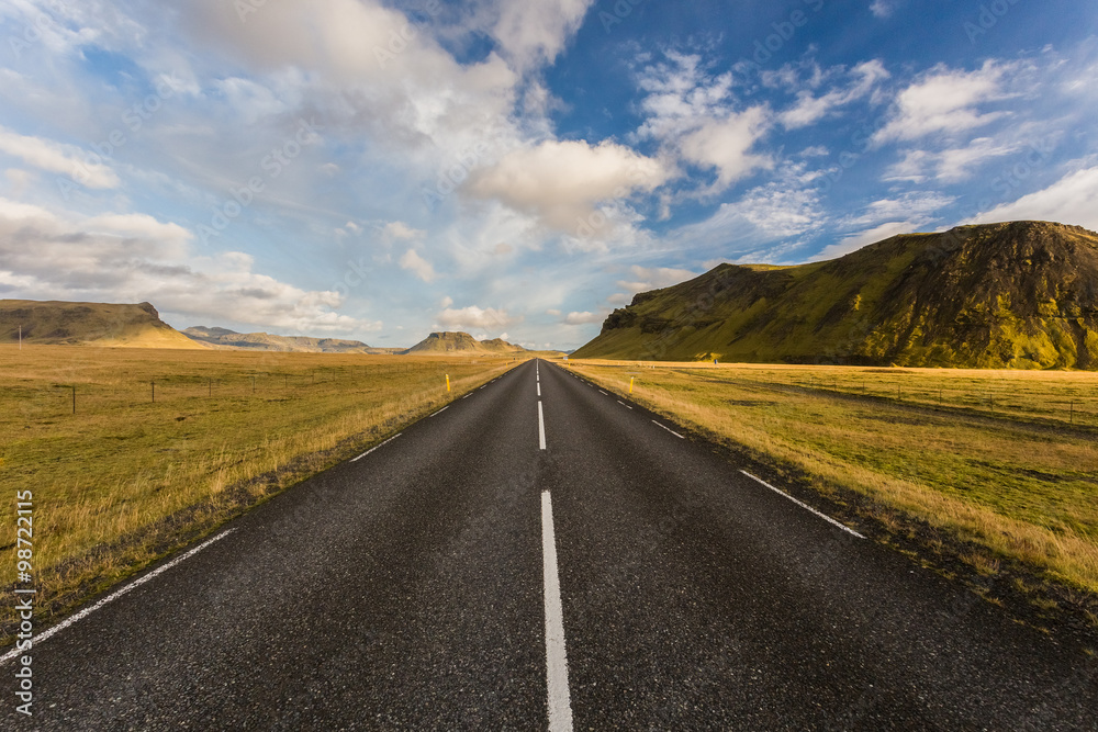 Road in Iceland. Beautiful landscape